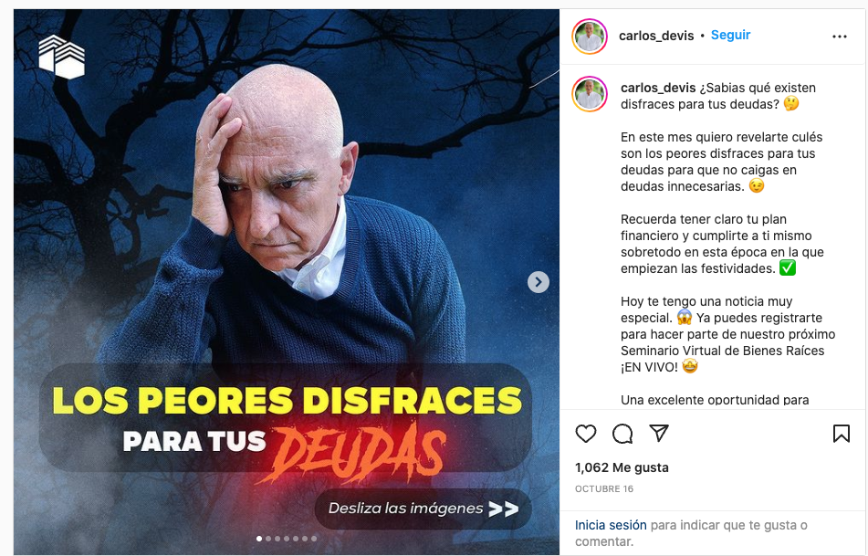 Post de instagram Carlos
