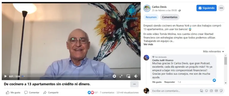 Carlos Devis contando una historia de éxito