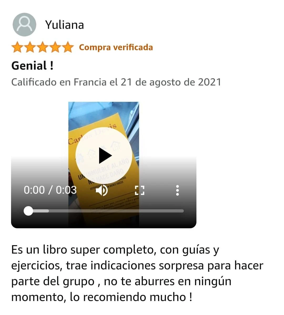testimonio libro un inmueble al año no hace daño amazon yuliana