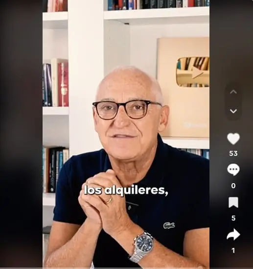 captura de video de tiktok de Carlos Devis donde habla sobre alquileres. En blog de lo mejor de octubre